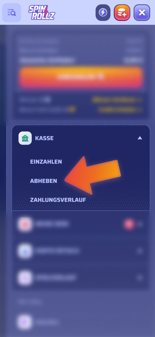 Registrieren Sie sich oder loggen Sie sich ein, um eine Auszahlung bei Spinrollz vorzunehmen.