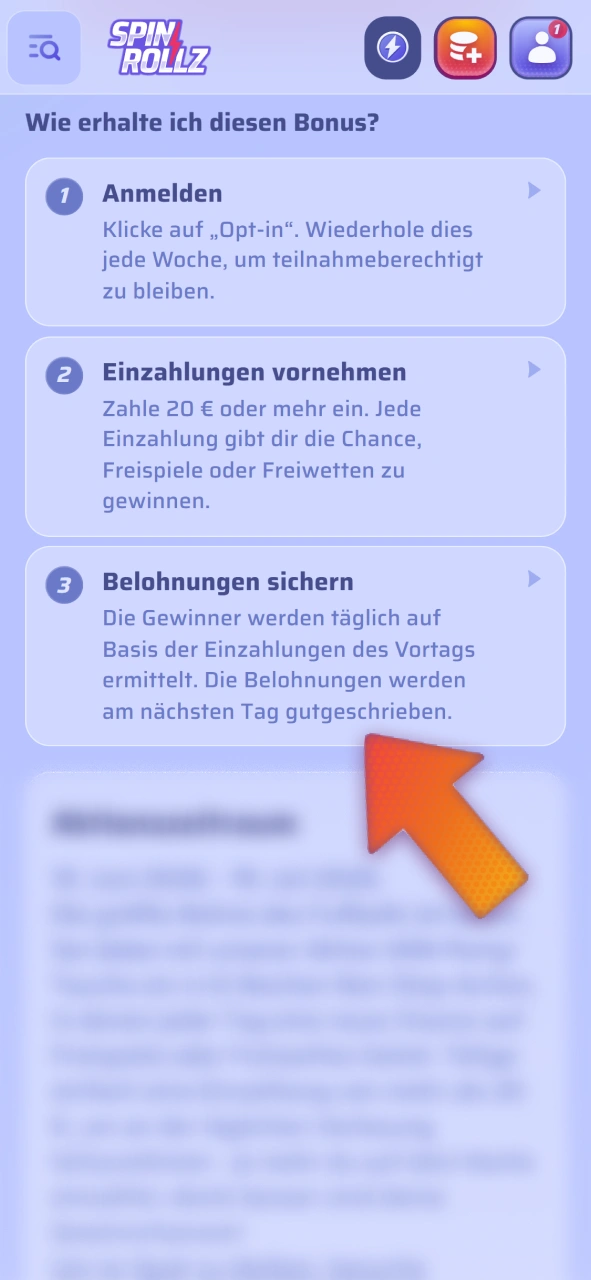 Lesen Sie die Bonusbedingungen und Umsatzanforderungen bei Spinrollz.