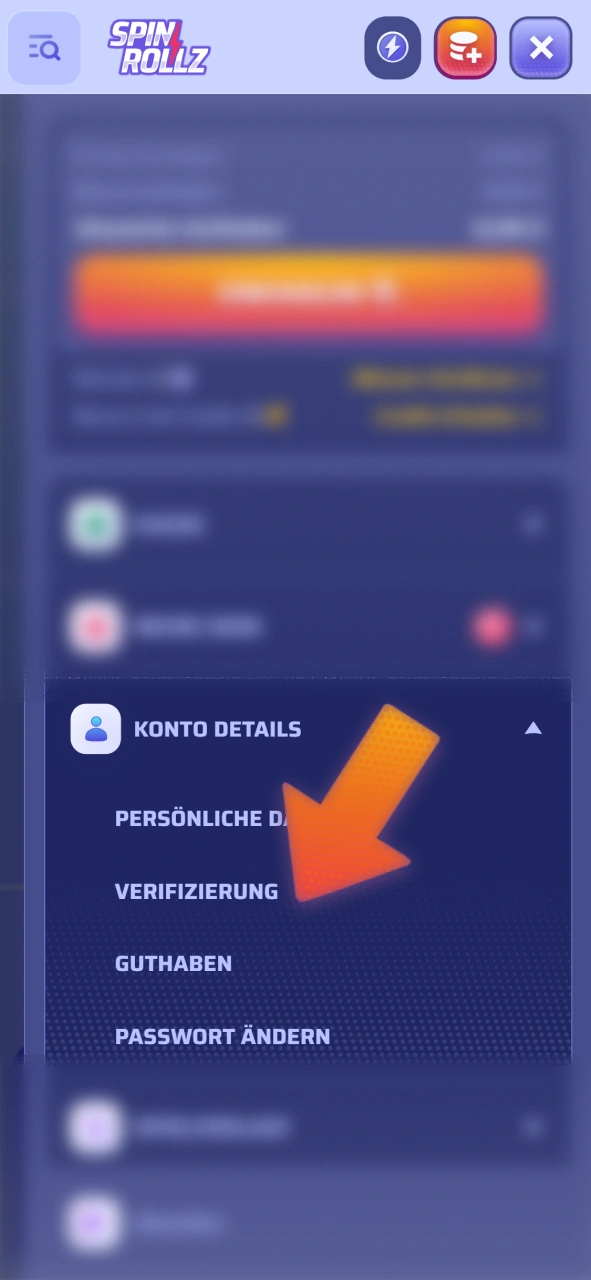 Verifizieren Sie Ihr Spielerkonto, um Bonusgewinne bei Spinrollz zu nutzen.