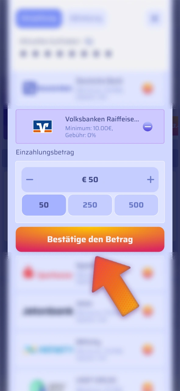 Zahlen Sie Guthaben ein, um auf Fußballspiele bei Spinrollz zu wetten.