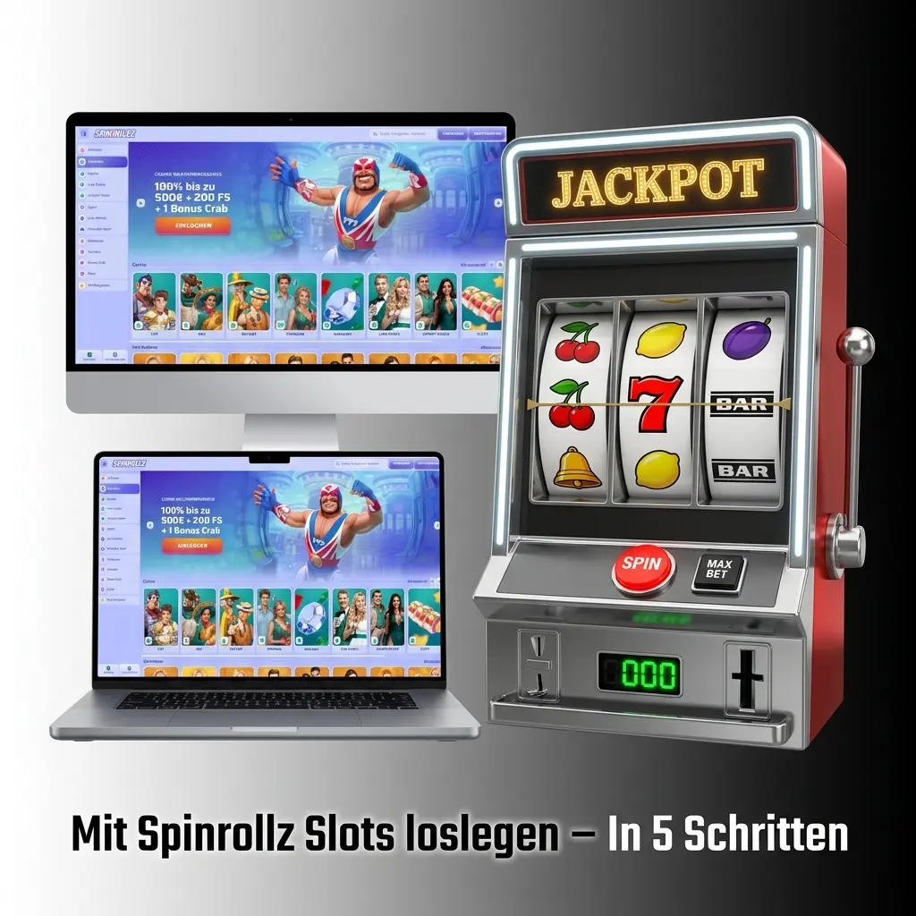 Spinrollz Slots in 5 Schritten: Konto aufladen, Bonus aktivieren, Lobby öffnen, Spiel wählen und spielen