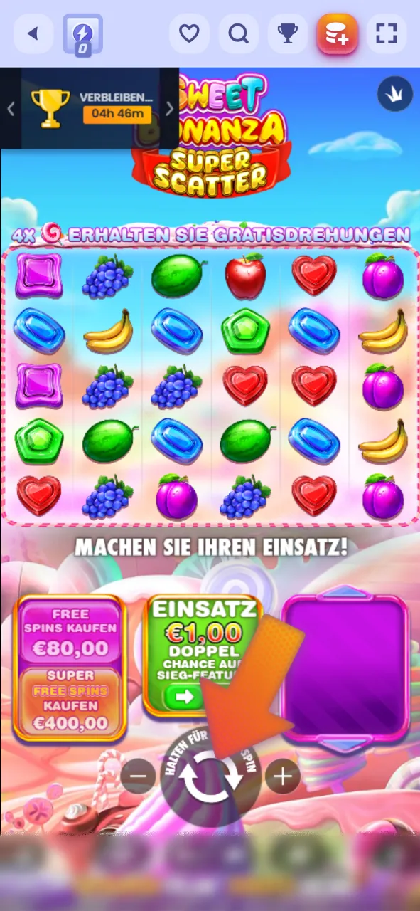 Starten Sie das Spiel an Ihrem ausgewählten Spielautomaten bei Spinrollz.