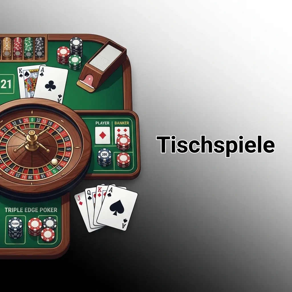 Tischspiele bei Spinrollz: Roulette, Blackjack, Baccarat und Poker in vielen Varianten mit hoher RTP