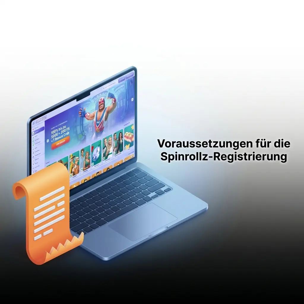 Spinrollz Registrierung: Mindestalter 18, Wohnsitz in erlaubtem Land, korrekte Daten, ein Konto pro Person